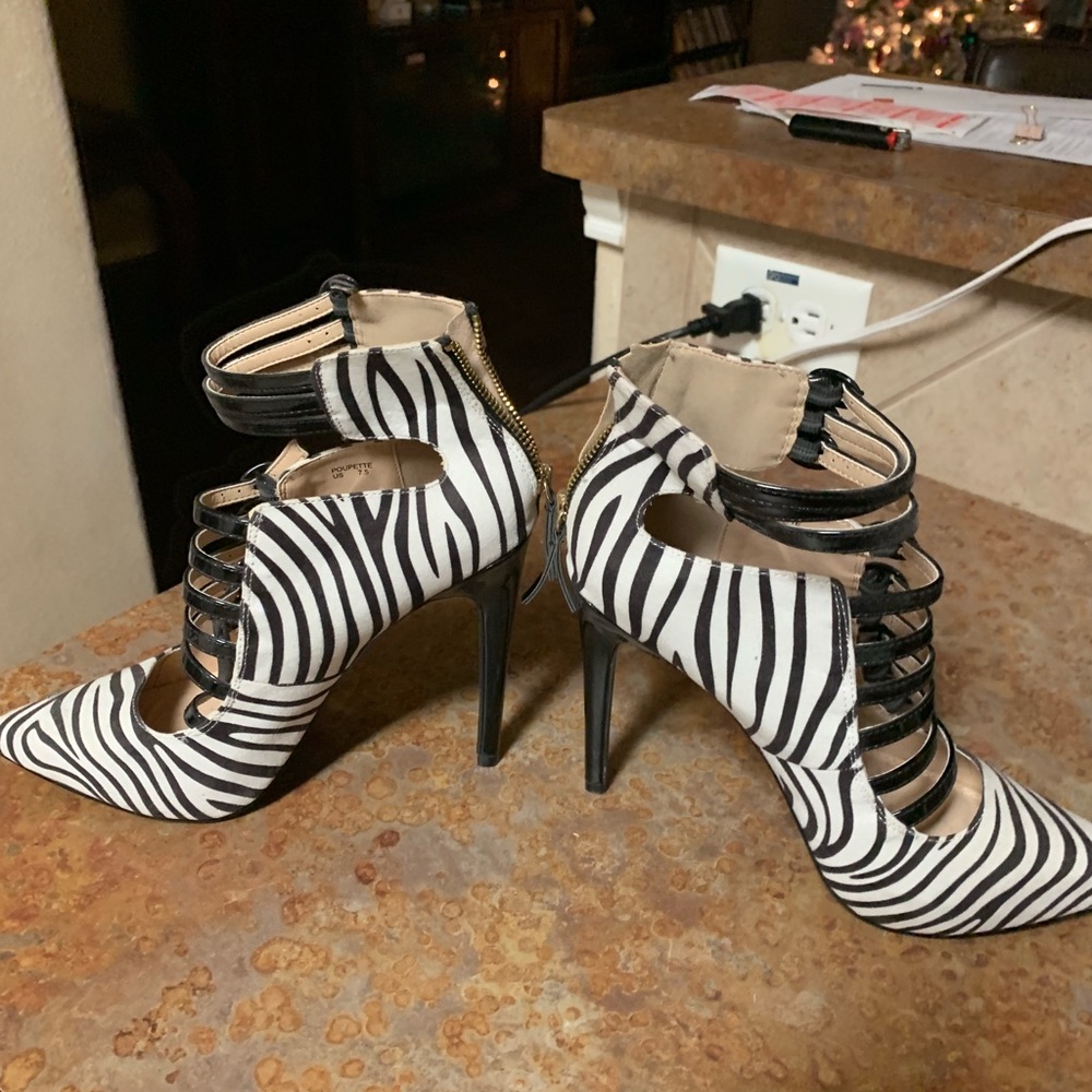 Zebra print heels